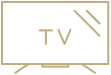 Elevator symbol with an upward arrow, on a black background with a gold border.