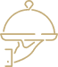 A close-up view of a decorative, gold-colored emblem featuring interconnected geometric shapes on a dark background.